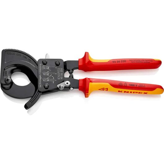 Knipex 95 36 VDE Insulated Ratchet Action Cable Cutter 250mm