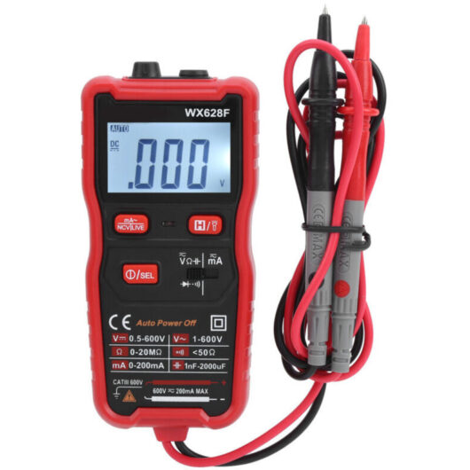 WX628F Digital Multimeter, Mini DC/AC Voltage Resistance Tester, Non-Contact Auto-Ranging