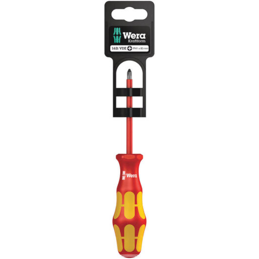 Wera Kraftform Plus 162 I SB VDE Insulated Phillips Screwdriver PH1 80mm