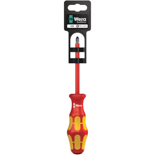 Wera Kraftform Plus 165 I SB VDE Insulated Pozi Screwdriver PZ2 100mm