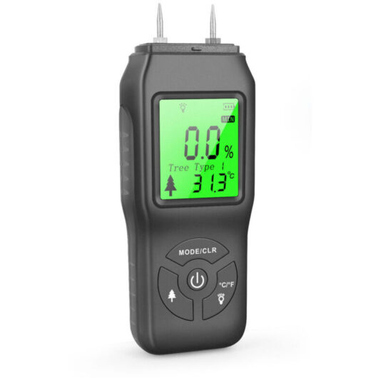 Wood Moisture Meter, Portable Digital Humidity Detector, Backlit LCD Screen, Water Leak Detector, Moisture Tester for Walls