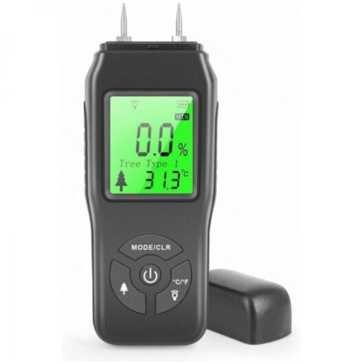 Wood Moisture Meter, Portable Digital Moisture Detector, Backlit LCD Display, Water Leak Detector, Humidity Tester for Wood Building Materials, Walls