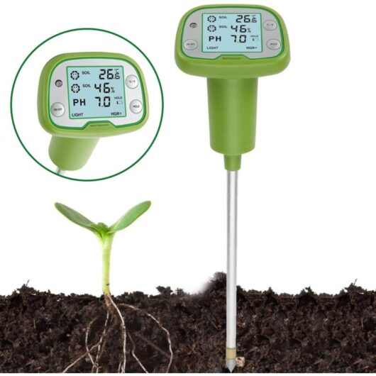 4-in-1 Digital Soil Tester with LCD - Measures pH, Moisture, Temperature & Light for Professional Gardening