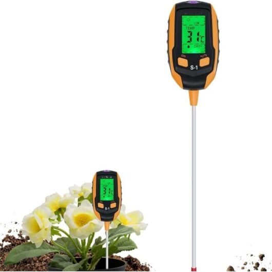 4-in-1 Soil Tester with pH/Temperature/Humidity/Light for Gardening, Lawns, Agriculture and Outdoor Plants