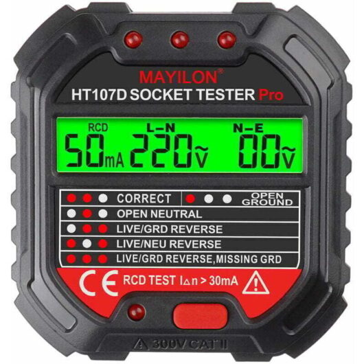 Earth wire tester for socket tester, socket phase (EU regulation HT107D) - DPZO, of