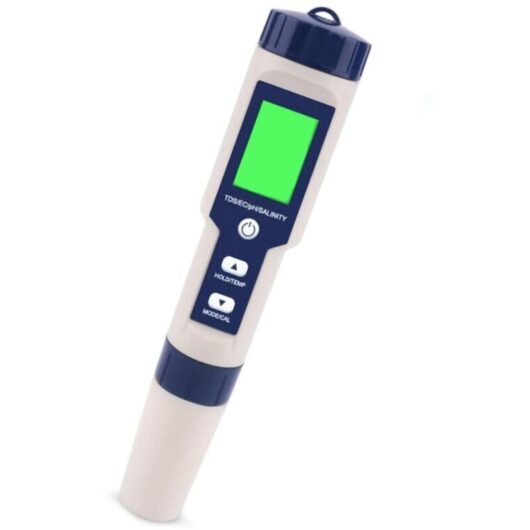 Electronic 5-in-1 ph Meter Tester, Measures pH, tds, ec Salinity and Temperature, Water Quality Tester, lcd Display and Reading Accuracy, for