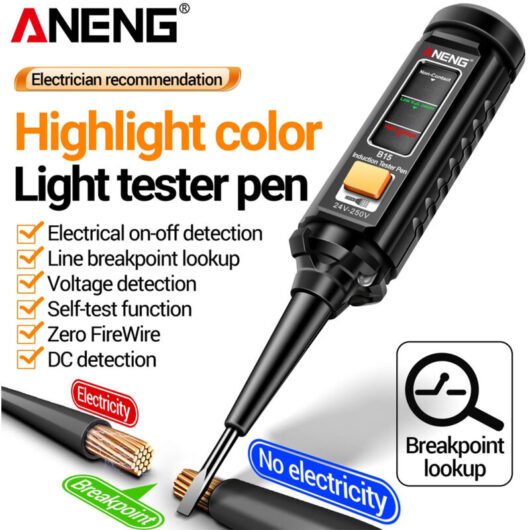 NCV Non-Contact Voltage Tester - Electric Detector With Audible and Light Signal for Home Safety and Electrical Work