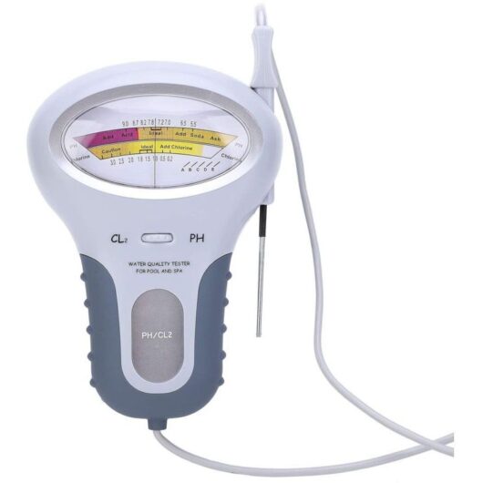 [NEVER USED] CL2 Chlorine and pH Tester, Multifunctional LCD Digital Tester, Chlorine Level Tester with Probe, For Swimming Pools and Spas