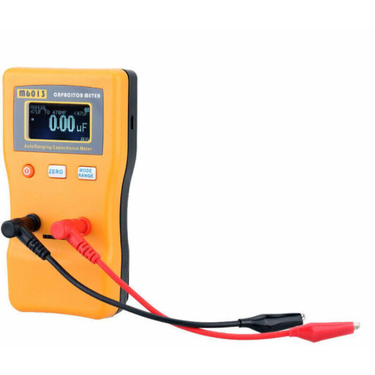 [NEVER USED] Capacitance Tester, M6013 0.01pf to 470mf Capacitor Tester, Auto-Ranging Capacitor Meter, Portable Capacitance Tester with 2 Test Clips,