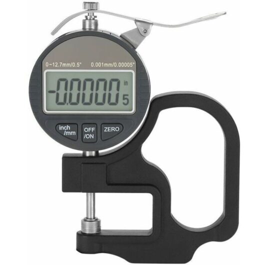 [NEVER USED] Digital thickness gauge, electronic thickness measurer with large LCD screen, thickness measuring tool for paper and fabric tape, with a