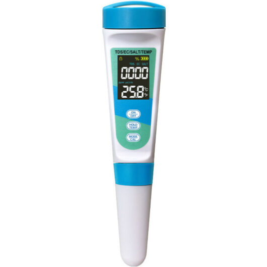 NICOLA 4-in-1 Water Quality Tester, Multifunctional Pen for Water Analysis, TDS/EC/Salt/Temperature, 17 x 3 x 1.5 cm