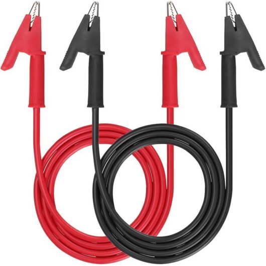 Odipie - Double-ended alligator clips, 15A test lead wire with insulated terminals, 2 pieces 3.3 ft/1 m long flexible test cable with protective