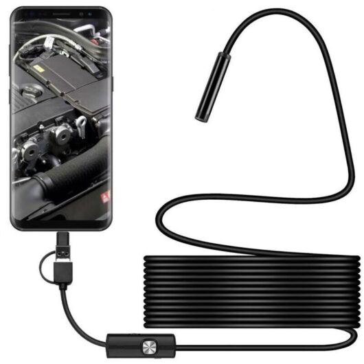 Odipie - Endoscope Camera, Endoscope with 8 led Lights, Endoscope Camera with Type c, for Android and iOS Smartphone, iPhone, iPad (5M)