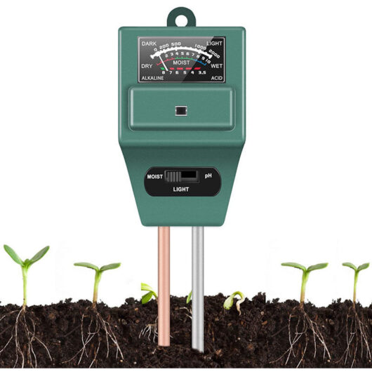 Odipie - Soil pH Meter, ST02 3-in-1 Soil Moisture pH Light Tester for Home, Garden, Lawn, Farm, Indoor and Outdoor Plants (Green)