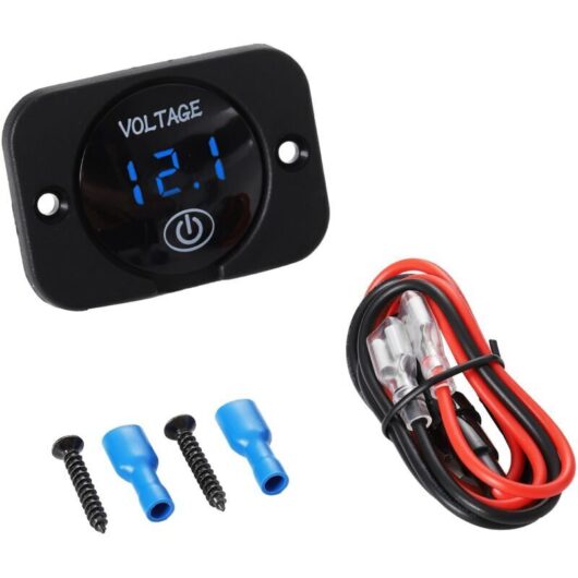 Piece DC 12V/24V LED Digital Voltmeter, Panel Mount Waterproof Voltage Gauge, Battery Tester for Car, Boat, Motorcycle, Truck, Camper, ATV, UTV