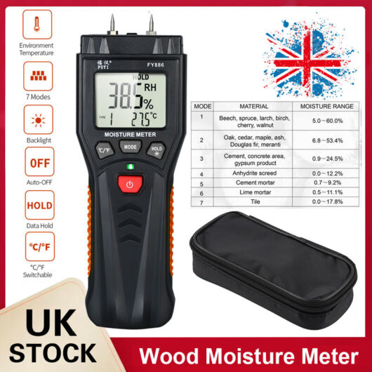 QHJ - Digital lcd Moisture Detector Damp Meter Wood Timber Hygrometer Humidity Tester
