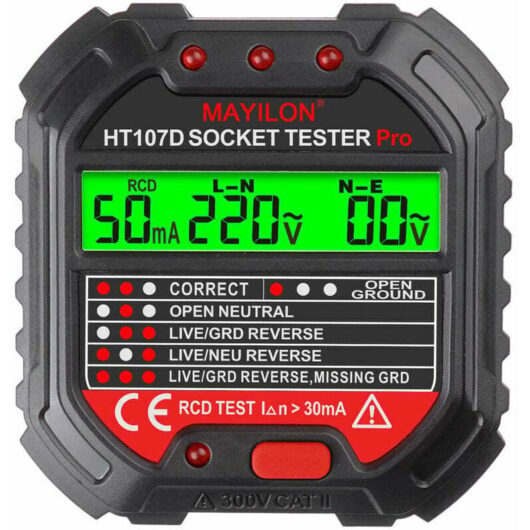 Socket Tester Electric Socket Tester Multifunctional Leak Detector with Wall Outlet Voltage Display