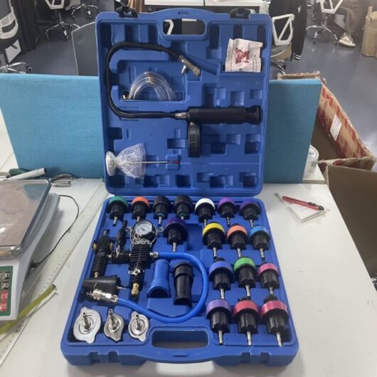 Trintion 28PCS Radiator Pressure Tester Kit Universal Cooling System Tester Kit Imprint Device and Adapters Professional Radiator Tool Kit for Leak