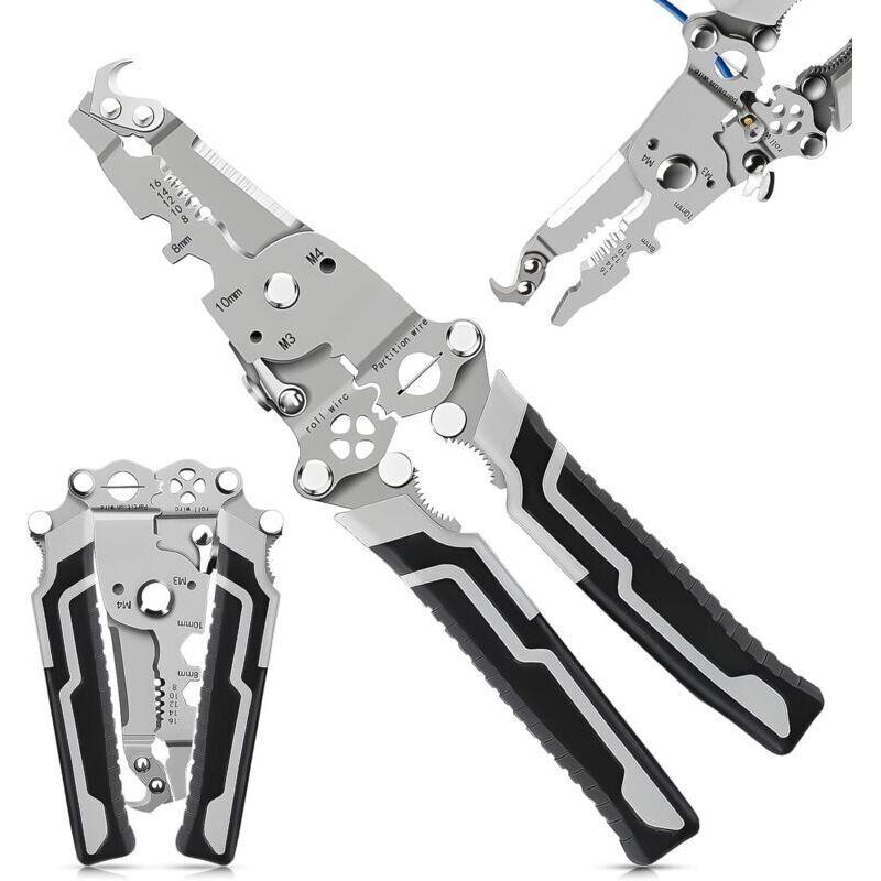 Wire Stripper, Electrician's Tool, Crimping Pliers, 18 in 1 Multifunctional Electrician's Pliers, Can be used for wire stripping, wire cutting, wire