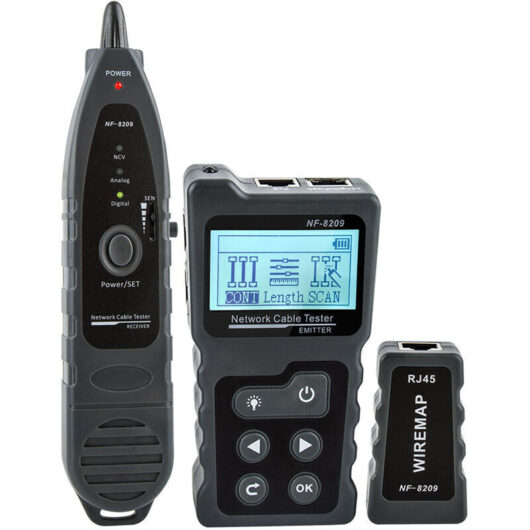 Multifunctional LCD Network Cable Tester, PoE Wire Tracker Checker, Online PoE Voltage and Current Tester with Cable Tester and Backlight Function